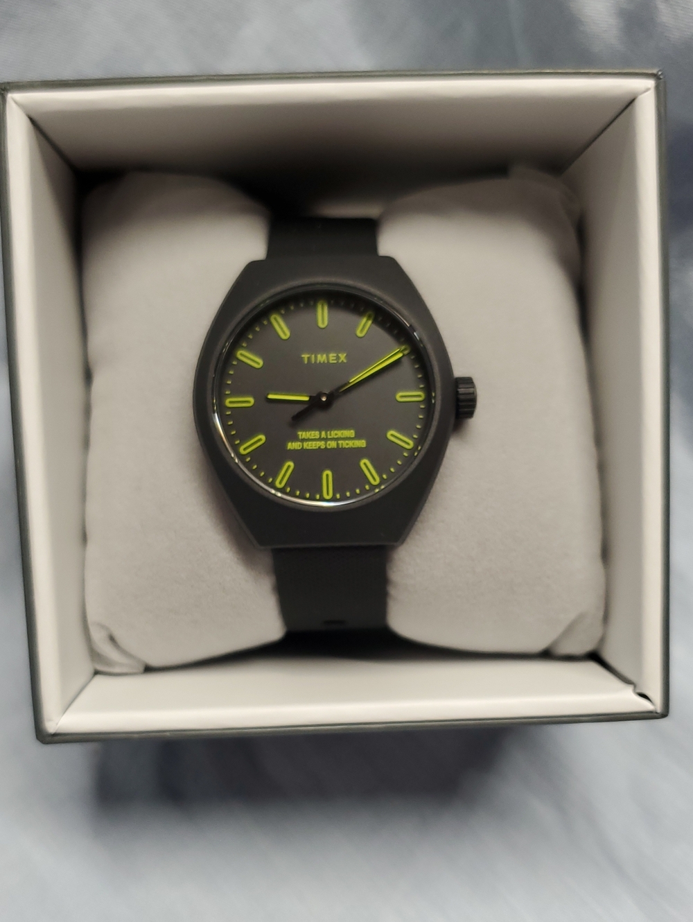 Timex Black Watch with Neon Green Markers